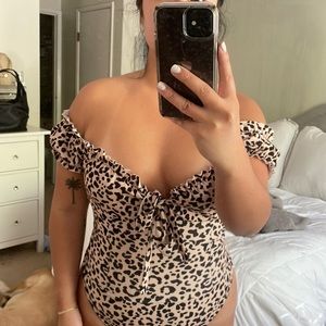Missguided cheetah bodysuit